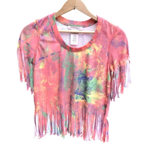 Spring Summer Top, Women’s Size Small: Upcycled Rebel Soul Shirt, Fringy Hems - Picture 8 of 10